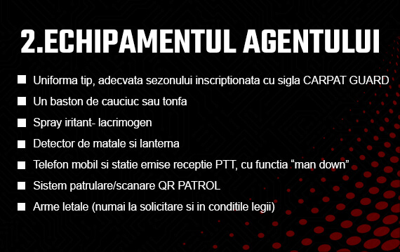 Echipamentul agentului